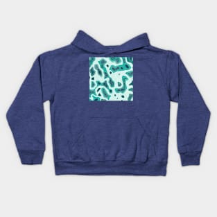 Blue Abstract Pattern of Ocean Depth Map Kids Hoodie